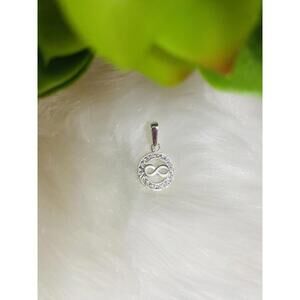 .925 Sterling Silver Infinity Circle Pendant Charm